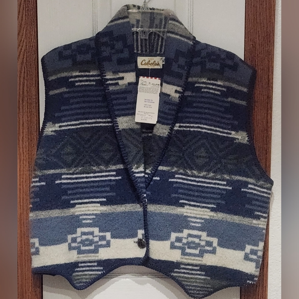 NWT Vintage Cabelas Wool Southwestern Vest